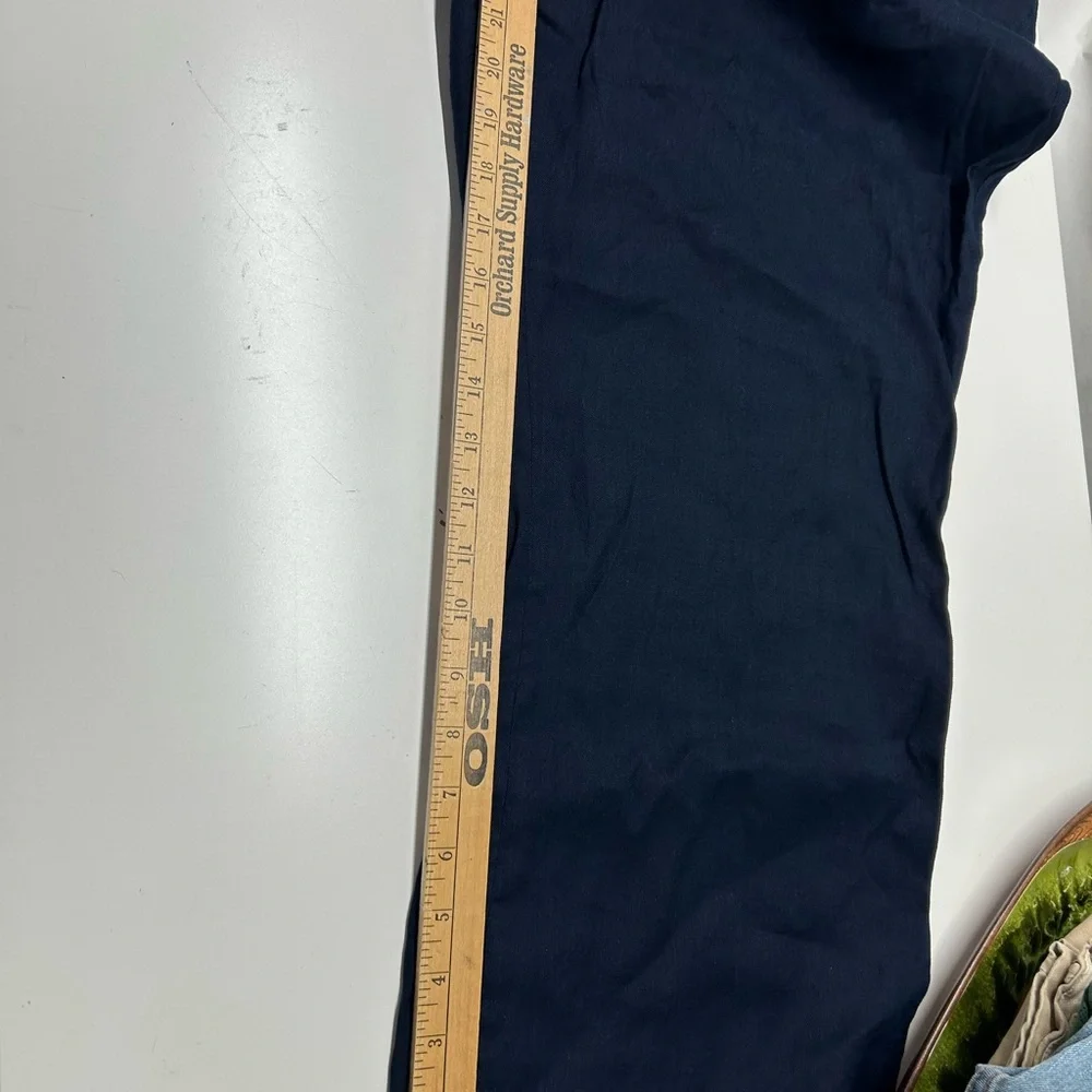 Talbots Navy Blue Linen Wide Leg Pants 20 Women’s Petite - Picture 8 of 8